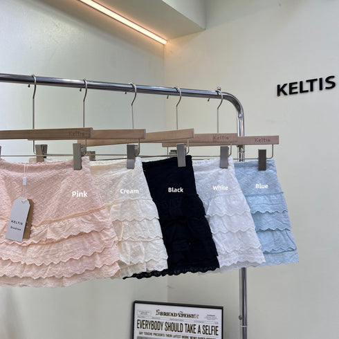 Cotton Embroidered Layered Mini Skirts